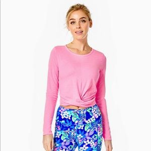Lilly Pulitzer Luxletic Pink Shandy Greer Top XL